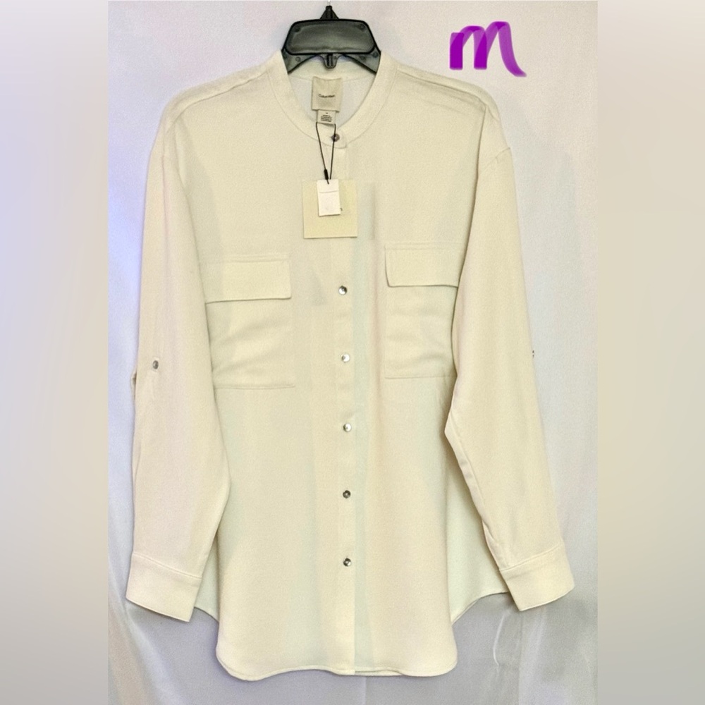 Calvin Klein Cream Button-Up Blouse